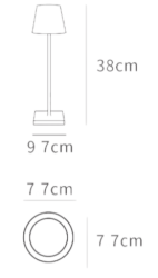 3.5W Безжична Настолна Лампа  със Сензор  IP54 - Димиране ,3 в 1 избор на Цветна температура с докосване