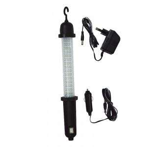 Led portable lamp black 60 +1 Led complete with batteries 3xAA, adapter 