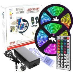 SET 10 m LED  5050 60 LED/m RGB  with Adapter 10 A,  IR controller 44 key