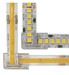 L Конектор Прозрачен  за LED Лента 8мм 5А max