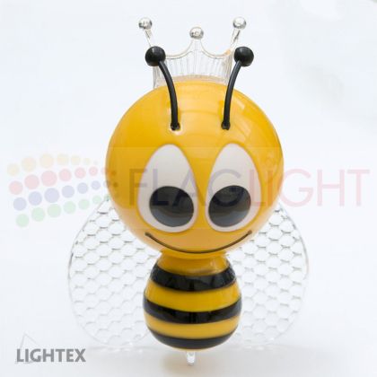 Детска  LED Лампа Пчеличка  за контакт 0.5W RGB 