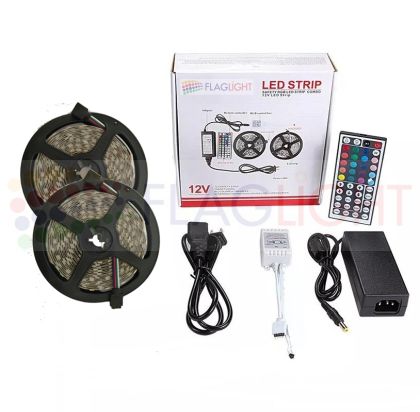 SET 10 m LED  5050 30 LED/m RGB  with Power supply, IR controller