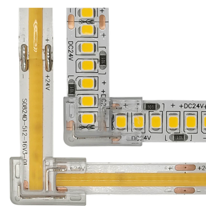 L Конектор Прозрачен  за LED Лента 8мм 5А max