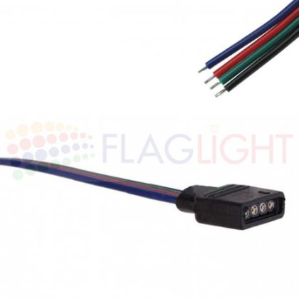 Конектор (Накрайник) за RGB Лента-Женски-2.5см кабел