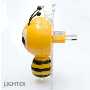 Детска  LED Лампа Пчеличка  за контакт 0.5W RGB със сензор
