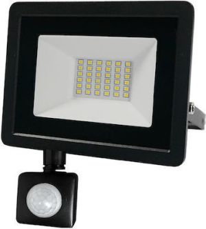 LED Прожектор  30W, 6500K,   PIR сензор