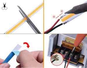 24 V LED Лента COB цветна - 320 SMD/m, 10 W/m , IP44 ► Непрекъсната линия, ролка 10 м ►3.20 €/ м