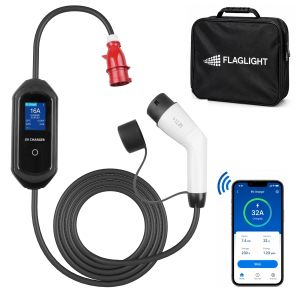 11 kW Преносимо EV Зарядно Устройствo за Електромобили  тип 2 ,16 A,  CEE (5-пинов, трифазен),  WiFi APP